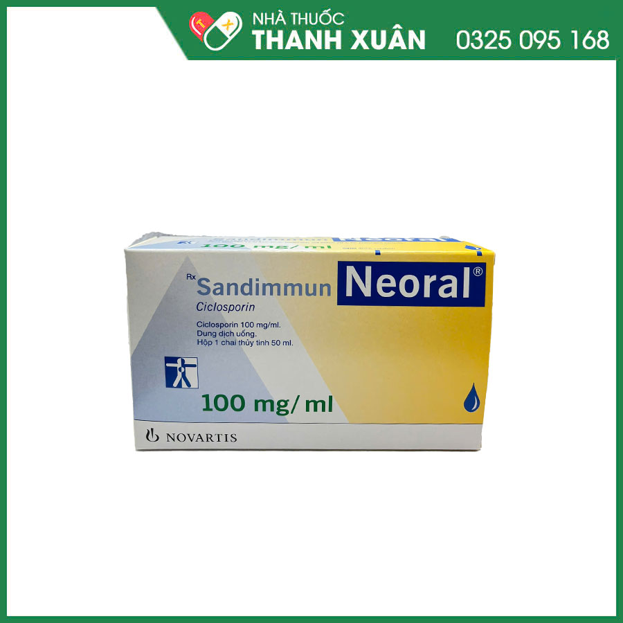 Sandimmun Neoral thuốc dùng ngăn thải ghép và điều trị bệnh miễn dịch nặng như viêm màng bồ đào, hội chứng thận hư, vảy nến